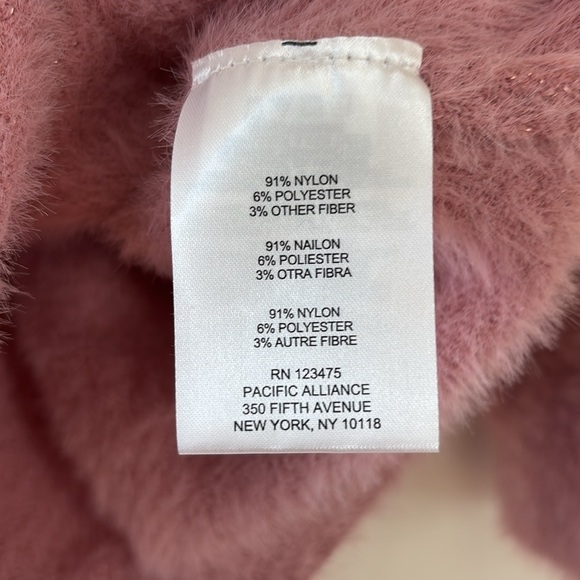 Ellen Tracy Pink Fuzzy Furry Metallic Shimmery Size Small Pink Sweater Pullover - Picture 6 of 9